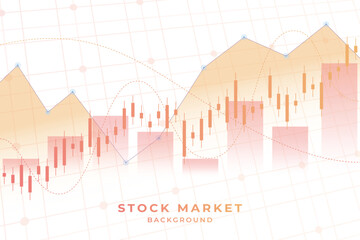 Candle stick graph chart of stock market on white background. Vector illustration
