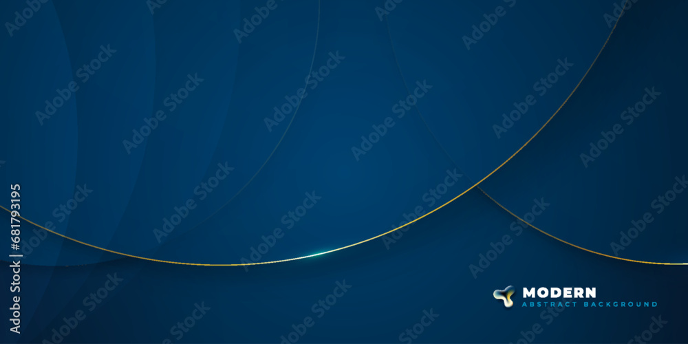 Wall mural background abstract design with blue and gold color circle shapes fluid gradient background shapes c