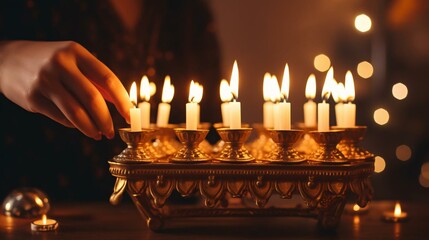 a hand holding a candle - obrazy, fototapety, plakaty