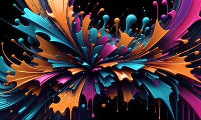 Abstract Colorful Artwork 3D Art Graphic Banner Website Design Gift Card Background - ai generated