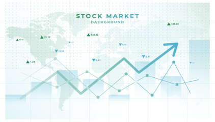 Candle stick graph chart of stock market on white background. Vector illustration
