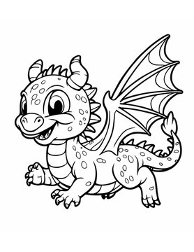 graphic coloring book for children  little dragon