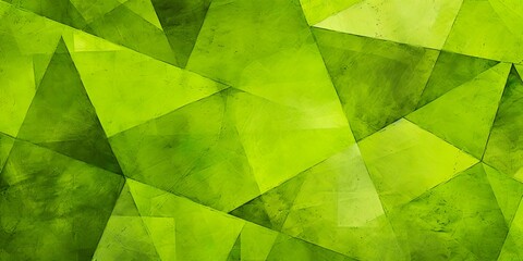 Fototapeta na wymiar Abstract geometric shapes in green hues, lush lime green patterned texture. Card, banner, backdrop for nature, spring, business. Luxury texture.