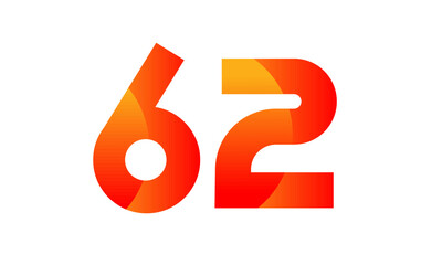 Red Orange Number Modern Fresh Logo
