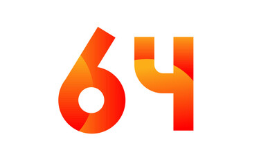 Red Orange Number Modern Fresh Logo