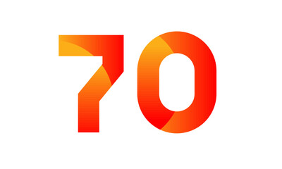 Red Orange Number Modern Fresh Logo