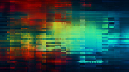 Abstract geometric background digital information flow bright colorful test screen glitch affect noise texture, modern art concept