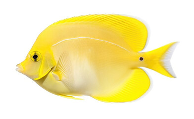 Tropical Yellow Fish, Isolated On A White Background, generative ai