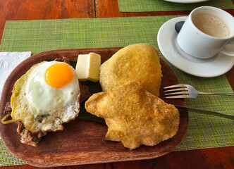 Typical breakfast plate from Panama
