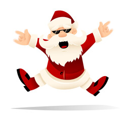 Cool Christmas Santa Claus Dancing Party PNG illustration