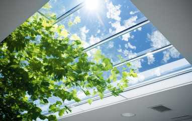 Transparent acrylic skylight panels, UV - resistant