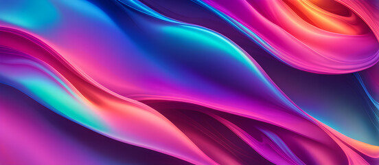 Neon Colored Waves Digital Wallpaper Background Banner Graphic Design Colorful Gift Card Template