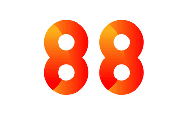 Red Orange Number Modern Fresh Logo