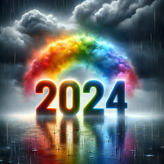 2024 Rainbow Clouds - Generative AI