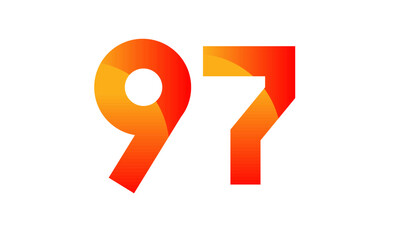 Red Orange Number Modern Fresh Logo