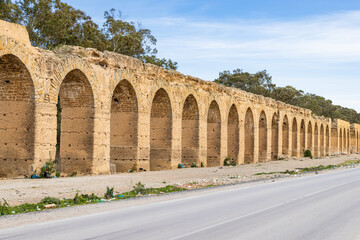 The ancient Roman Zahhouan aqueduct.