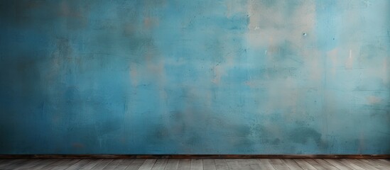 In an old retro wall, an abstract vintage design of blue grunge texture stood out, resembling a...