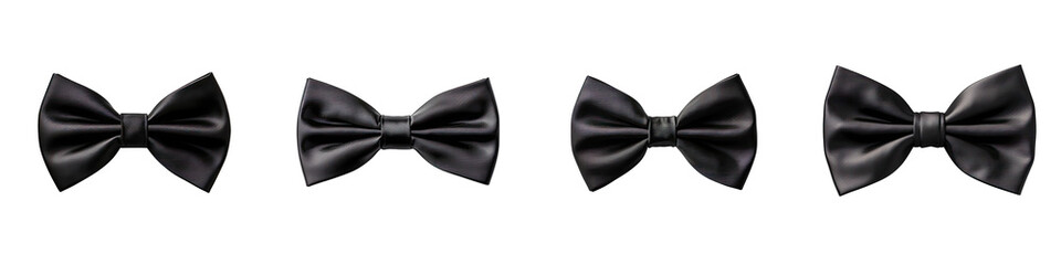 Black bow tie  Hyperrealistic Highly Detailed Isolated On Transparent Background Png File
