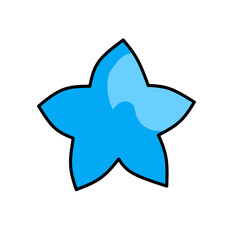 blue star icon, Blue star vector for children's illustrations