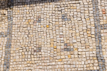 Roman mosaic floor at the Utique Archaeological Site.