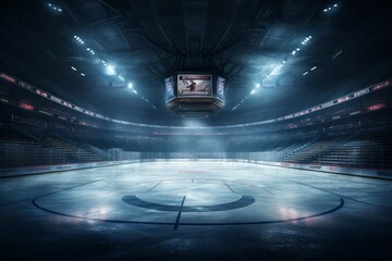Hockey ice arena. Sport game. Generate Ai