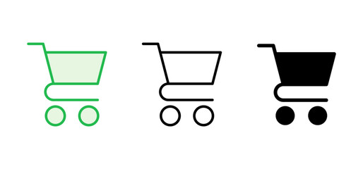 Shopping icon set. Shopping cart icon. Trolley icon vector