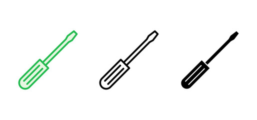 Screwdriver icon set. tools icon vector