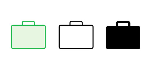 Briefcase icon set. suitcase icon. luggage symbol.