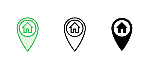 Address icon set. home location icon vector