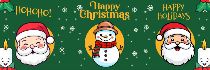 Santa Head and Snowman: A Winter Season Collection for a Merry Christmas and Happy New Year
