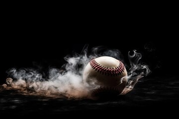 Smoke-Infused Baseball of the Century Generative AI - obrazy, fototapety, plakaty
