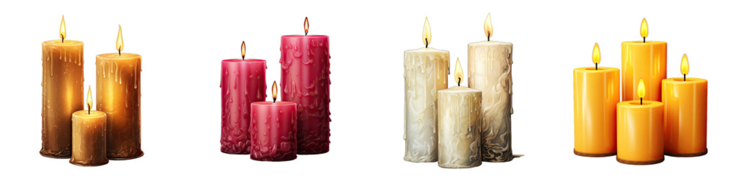 candles  Hyperrealistic Highly Detailed Isolated On Transparent Background Png File