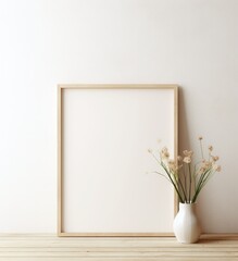 Blank Canvas: A Minimalist Frame Adorns the White Wall