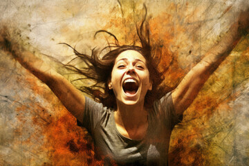 Obraz premium Photo of excited woman