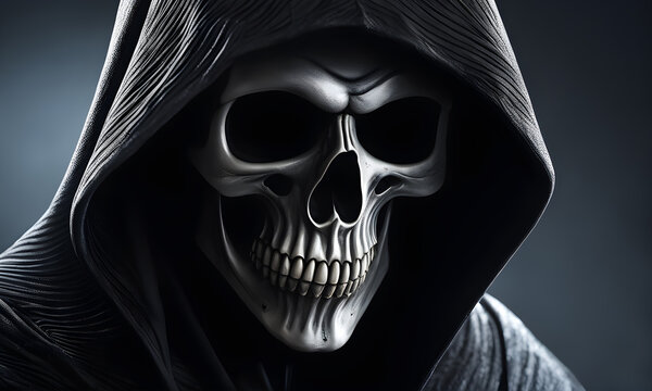 Grim Reaper Portrait Background Image Digital Photography Banner Website Poster Halloween Card Template