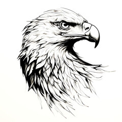 eagle head sketch line drawing