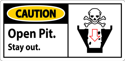 Caution Sign Open Pit, Stay Out