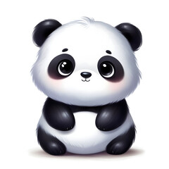 Cute panda isolated on white background. Cartoon vector illustration.