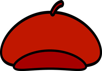 シンプルなベレー帽のイラスト