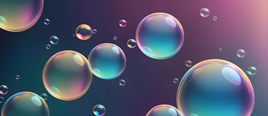 Colorful Soap Bubbles Digital Background Design Graphic Banner Website Flyer Ads Gift Card Template