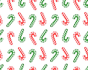 Repeating pattern of red and green candy canes