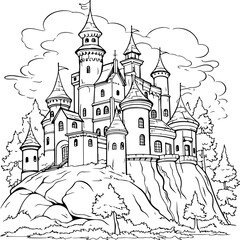 fairy tales castle coloring page
