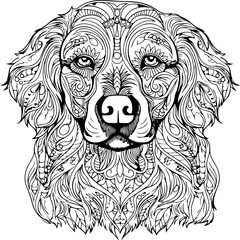 retriever full body coloring page