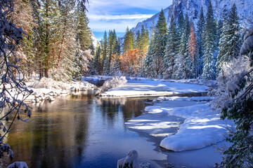 Merced River Flowing Through Yosemite Valley