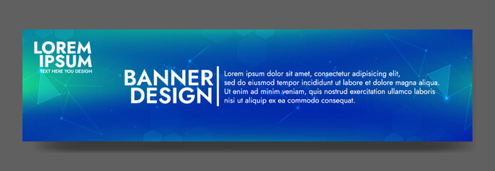 Gradient Digital technology banner. Network connection dots and lines. Futuristic background for various design projects such as websites, presentations, print materials