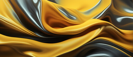 Abstract Yellow Wave Design Digital Background Graphic Banner Website Poster Ads Gift Card Template