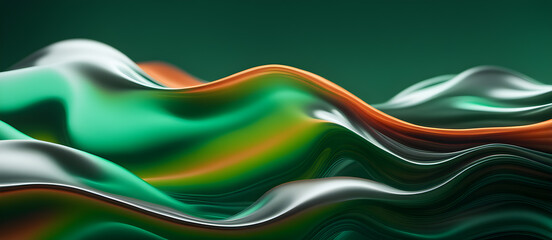 Abstract Green Wave Design Digital Background Graphic Banner Website Poster Ads Gift Card Template