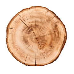 Fototapeta premium circular wood frame isolated. generative ai
