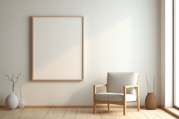 インテリア背景のモックアップフレーム,Mock-up frame of interior background,Generative AI