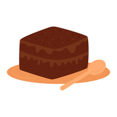 Tiramisu vector illustration. Cute flat vector illustration with dessert theme. Food.